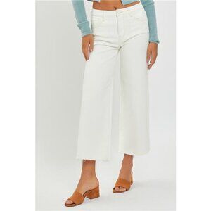 RISEN Tummy Control High Rise Crop Wide Jeans